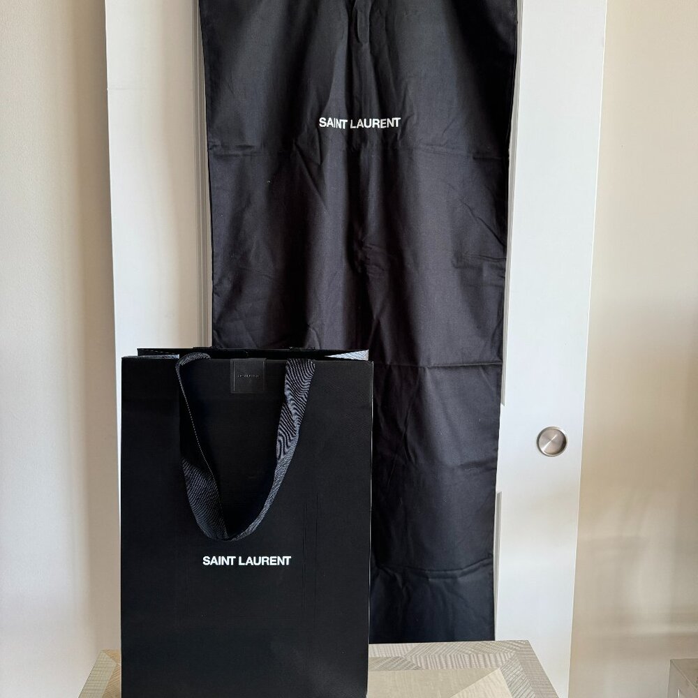 SAINT LAURENT Suede Biker Zipped Detailed Pants - Picture 12 of 13